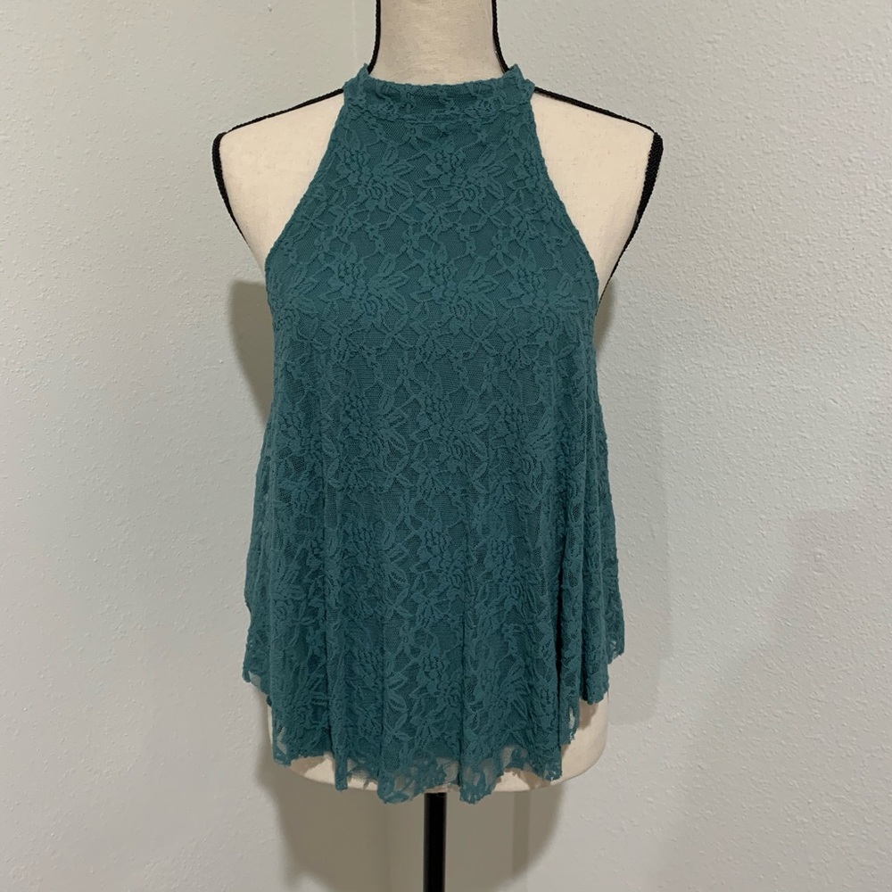 Urban Outfitters Lace Mock Neck Swing Tank